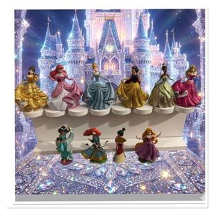Disney Princess Glitter‎y Dress Toy Figures 
10 pc set